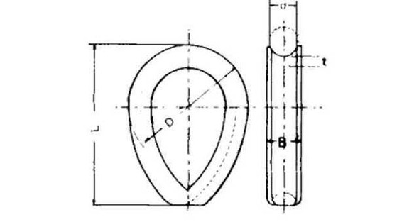 IMPA 233671 WIRE ROPE THIMBLE 6mm STAINLESS STEEL AISI-316