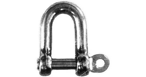 IMPA 233502 SCREW PIN D-SHACKLE 8x8x16mm  STAINLESS STEEL