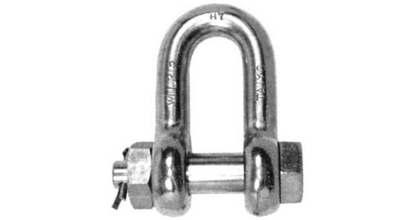 IMPA 233522 D-SHACKLE HEXAGON HEAD+cert 12x12x26mm ST.STEEL 1,25ton