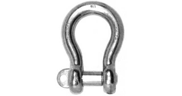 IMPA 233602 SCREW PIN BOW SHACKLE 8x8x16mm  STAINLESS STEEL