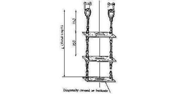 IMPA 232026 EMBARKATION ROPE LADDER WOODEN STEPS-EMPA 13 mtr.