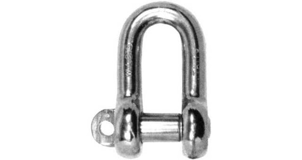 IMPA 233555 SCREW PIN D-SHACKLE 16x16x32mm STAINLESS STEEL