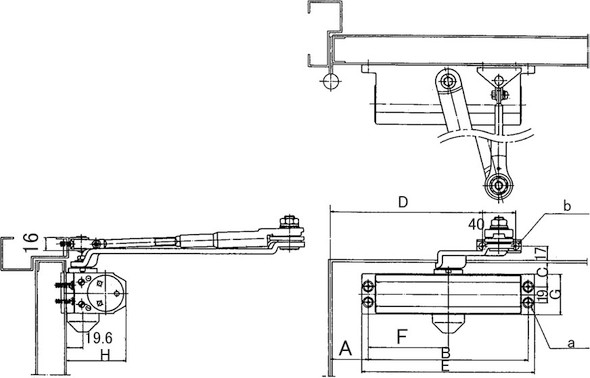 IMPA 490615 DOOR CLOSER HOLD OPEN TYPE max.weight 120kg.  O.H.M.