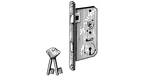 IMPA 492102 MORTISE LOCK WITHOUT HANDLE BRASS (backset 55mm) RIGHT