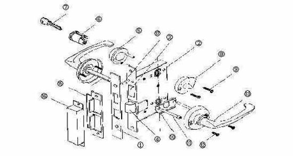 IMPA 490119 SPARE CYLINDER WITH 3 KEYS for mortise lock OHS-2320