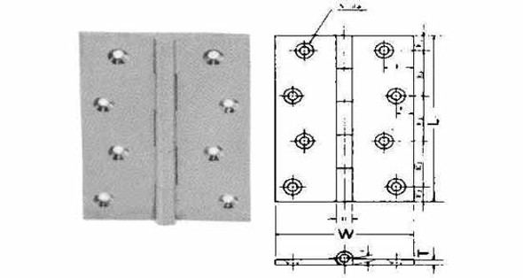 IMPA 490408 BUTT HINGE 90x60mm BRASS