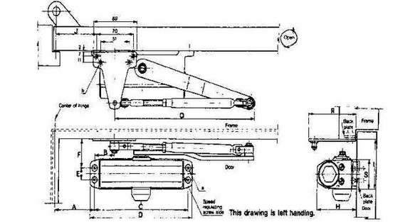 IMPA 490623 DOOR CLOSER PARALLEL TYPE max.weight 80kg.  O.H.M.