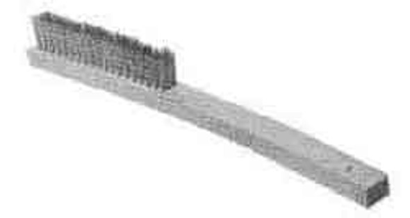 IMPA 510663 WIRE BRUSH STEEL-4 ROWS with straight wooden handle