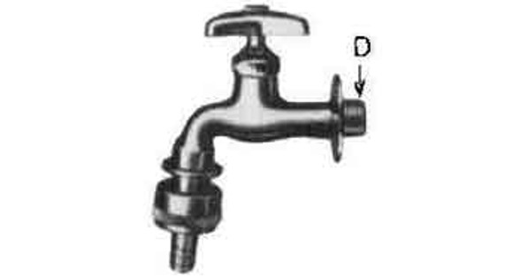 IMPA 530136 SERVICE TAP CHROME BSP 1/2" WITH HOSE COUPLING