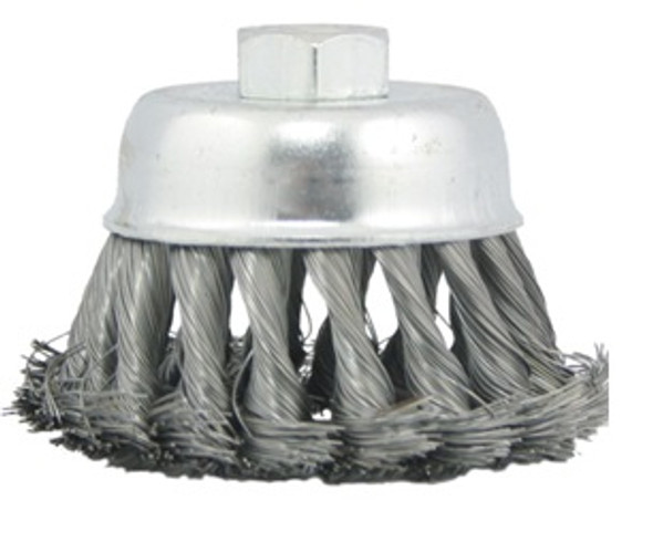 IMPA 592073 TWISTED KNOT WIRE CUP BRUSH 80mm  threaded nut M14