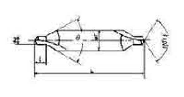 IMPA 630501 CENTRE DRILL HSS-60 degrees 1,0 x 3,15mm