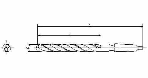 IMPA 630451 TWIST DRILL HSS 10,0x285mm LONG-MORSE TAPER SHANK No.1