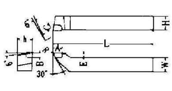 IMPA 632819 FACING TOOL ANGLE  20x20mm DIN 4980-RIGHT carbide tip