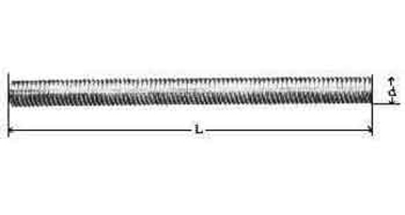 IMPA 692025 THREADED ROD M8 x 100cm DIN 975-STEEL 4.6 ZINC