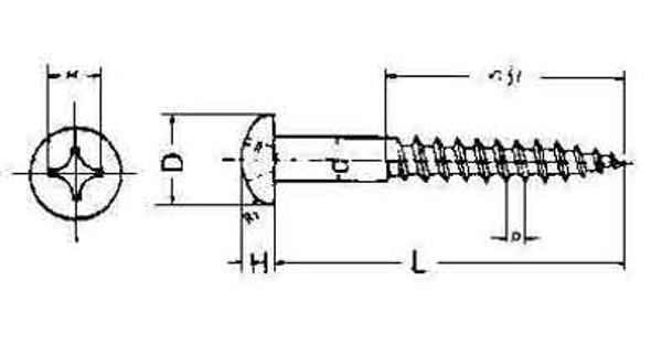 IMPA 694601 WOOD SCREW ROUND HEAD 3,0x12mm  DIN 96-BRASS