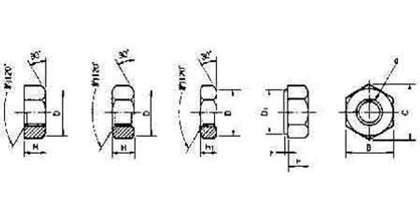 IMPA 692803 HEXAGON NUT M5 DIN 934-STEEL 8.8 ZINC