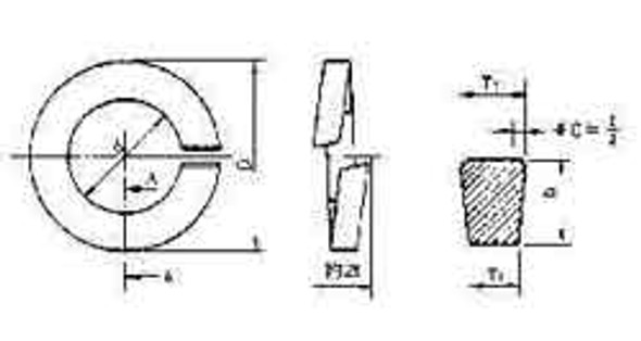 IMPA 695212 SPRING LOCK WASHER M3 DIN 127B-STEEL ZINC PLATED