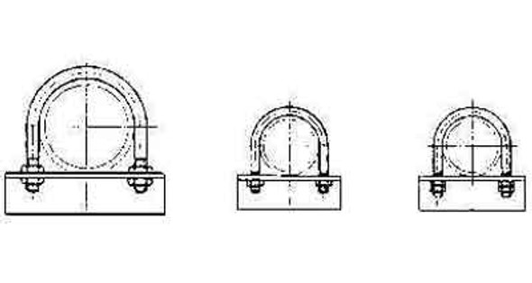 IMPA 696712 PIPE U-BOLT ZINC PLATED 6" (150A)  with 2 nuts M16