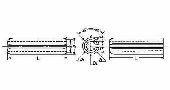 IMPA 696401 SPRING-TYPE STRAIGHT PIN 3x30mm  DIN 1481-STEEL