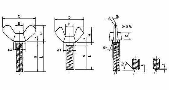 IMPA 692601 WING BOLT M6x30 DIN 316-CAST IRON ZINC