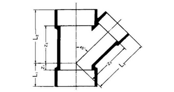 IMPA 732835 TEE 45degr PVC 75mm FOR DRAIN