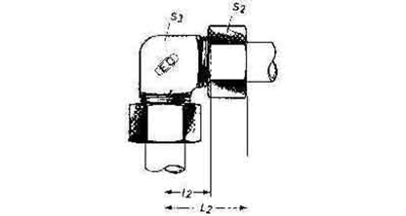 IMPA 734472 COMPRESSION ELBOW UNION STEEL for tube 8mm (S)