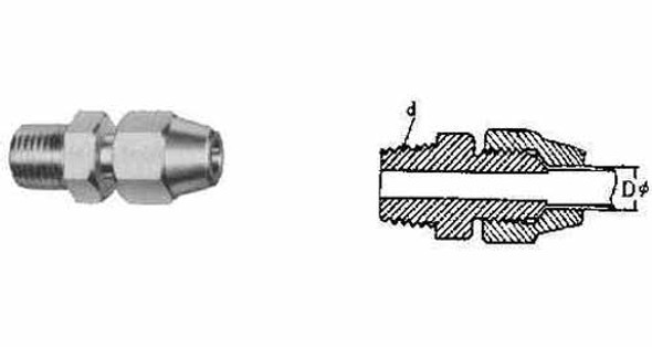 IMPA 733633 FLARED MALE CONNECTOR BRASS 6mm x BSPT 3/8"