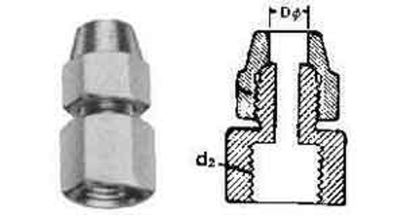 IMPA 733691 FLARED FEMALE CONNECTOR BRASS 6mm x BSPT 1/4"