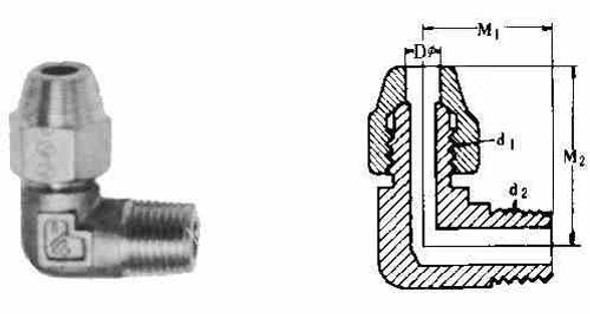 IMPA 733751 FLARED MALE ELBOW BRASS 6mm x BSPT 1/8"