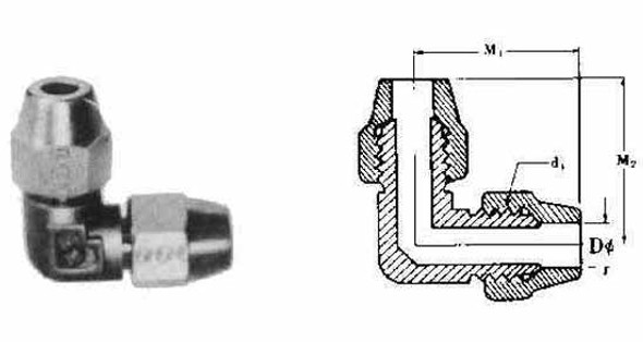 IMPA 733742 FLARED ELBOW UNION BRASS for tube 8mm