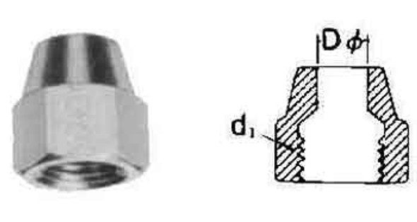 IMPA 733665 FLARED NUT UNF 5/8" x 18 BRASS for tube 10mm