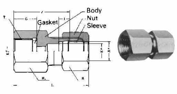 IMPA 734034 FLARELESS FEMALE CONNECTOR BRASS 6mm x BSP 3/8"