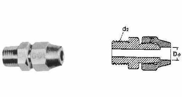 IMPA 733604 FLARED MALE CONNECTOR BRASS 8mm x BSPT 1/8"