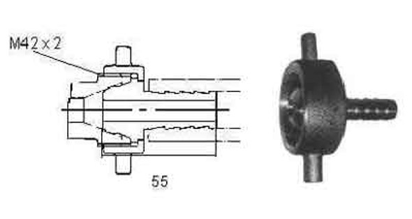 Cast Bronze Air Hose Coupling, Connection thread M42x2, Nom Hose end 12 mm, IMPA 351054  TT1295 PCE