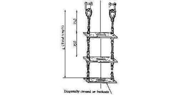 IMPA 232026 EMBARKATION ROPE LADDER WOODEN STEPS-EMPA 2 mtr.