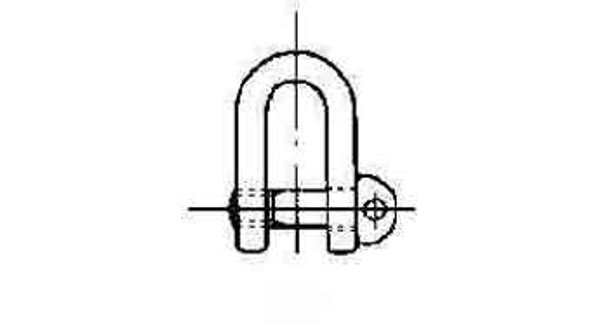 IMPA 233842 SCREW PIN D-SHACKLE 19x19x38mm ZINC PLATED