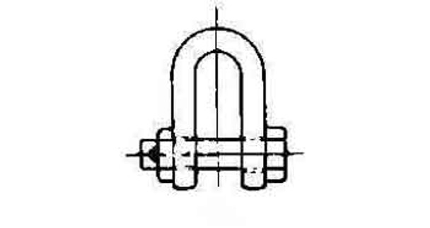 IMPA 231323 CHAIN SHACKLE SAFETY BOLT 25x28x43mm 8,5 ton + cert.