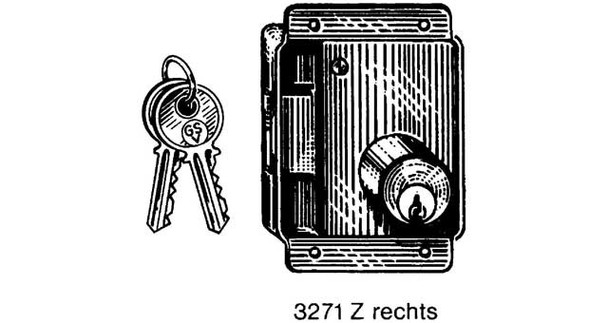 IMPA 492321 CUPBOARD LOCK RIM TYPE LEFT CYLINDER 22mm 4464-VACHETTE