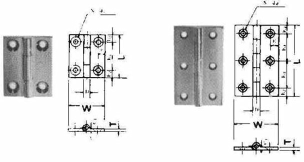 IMPA 490411 BUTT HINGE 50x29mm STAINLESS STEEL
