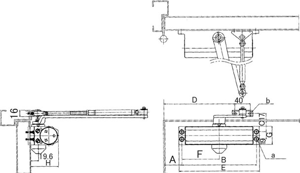 IMPA 490603 DOOR CLOSER HOLD OPEN TYPE max.weight 65kg.  O.H.M.