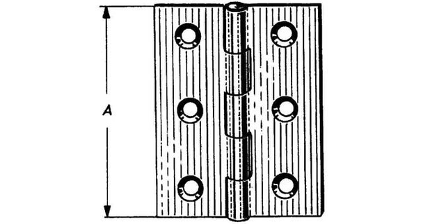 IMPA 492522 BUTT HINGE 50x29mm STAINLESS STEEL