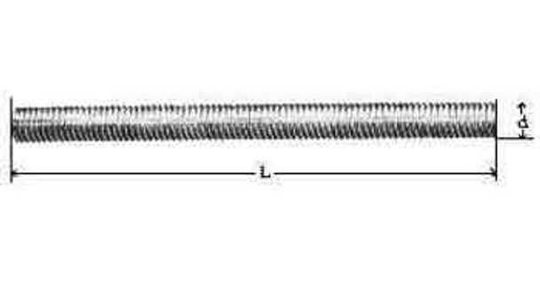 IMPA 692025 THREADED ROD M8 x 100cm DIN 975-STEEL 4.6 ZINC