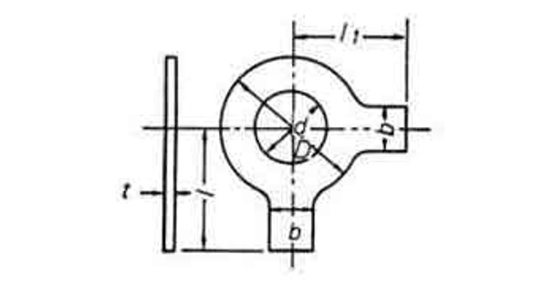 IMPA 695001 TAB WASHER WITH LONG TAB AND WING M6  DIN 463-STEEL