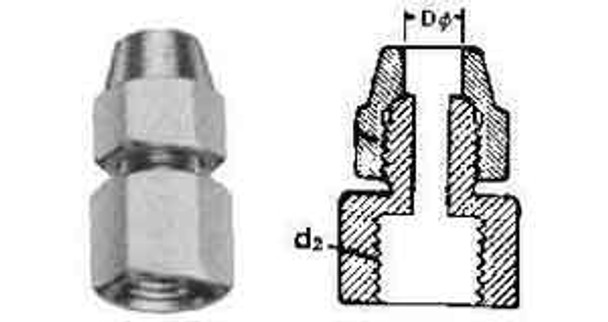 IMPA 733692 FLARED FEMALE CONNECTOR BRASS 8mm x BSPT 1/4"