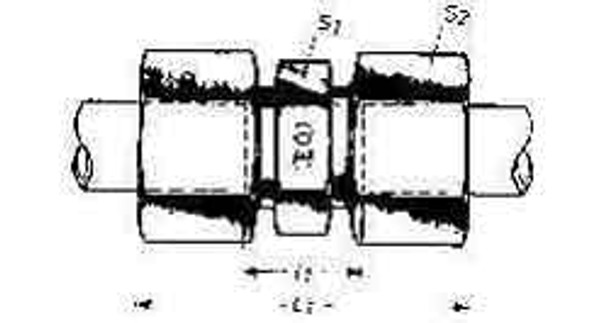 IMPA 734453 COMPRESSION STRAIGHT UNION STEEL for tube 8mm (L)