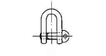 IMPA 231376 SCREW PIN D-SHACKLE 22x22x44mm ZINC PLATED