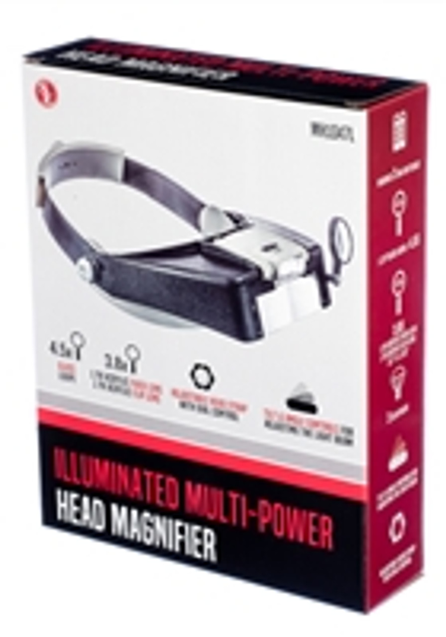 Illuminated Multi Power Head Magnifier & Loupe (2 Lens & Loupe 1.9x , 1.9x  , 4.5x ) - Carvings and Hobbies