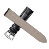 Crocodile White Stitch (Black) Genuine Leather Watch Strap
