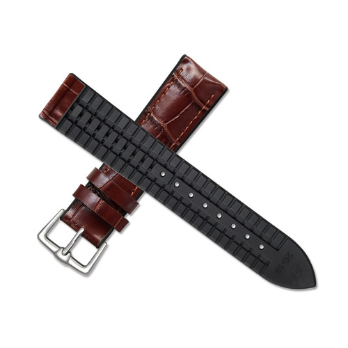 Hybrid Leather/Rubber Strap (Brown)