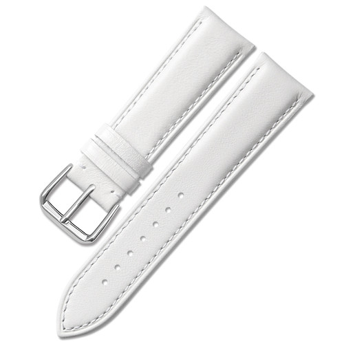 Natural (White) Genuine Leather Watch Strap